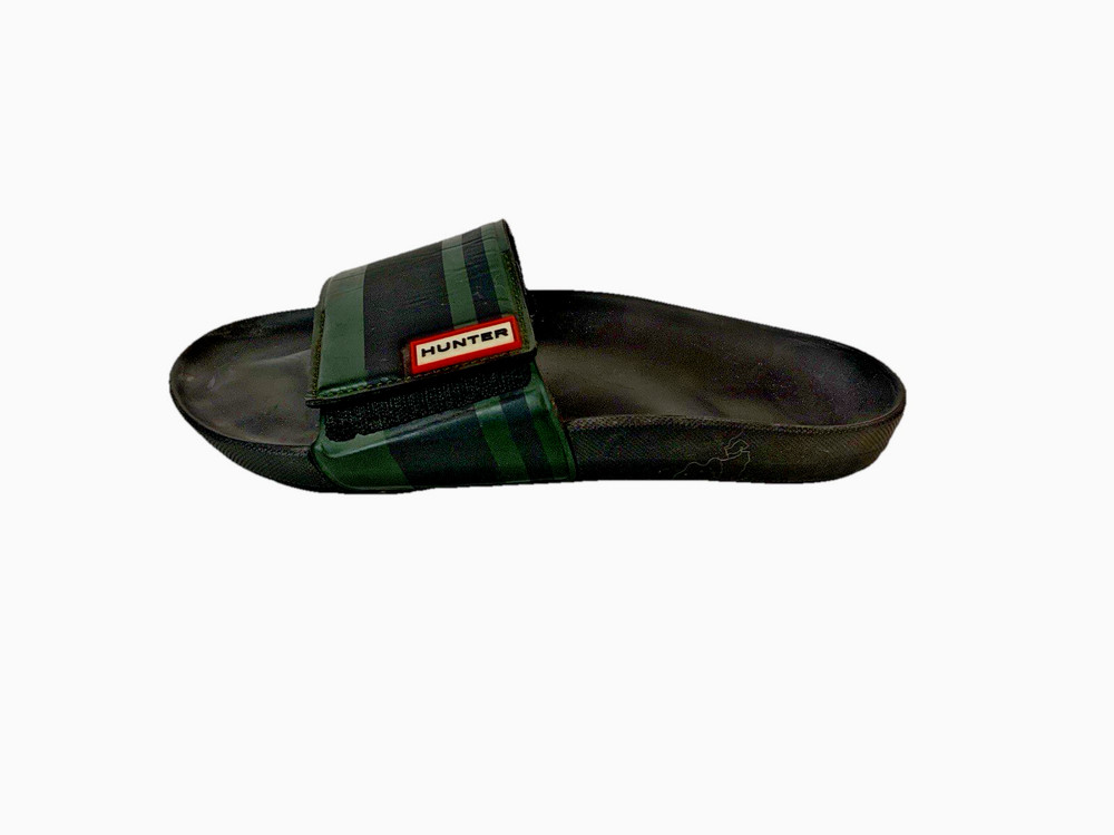 Hunter Garden Stripe Adjustable Slides Black Sz 8