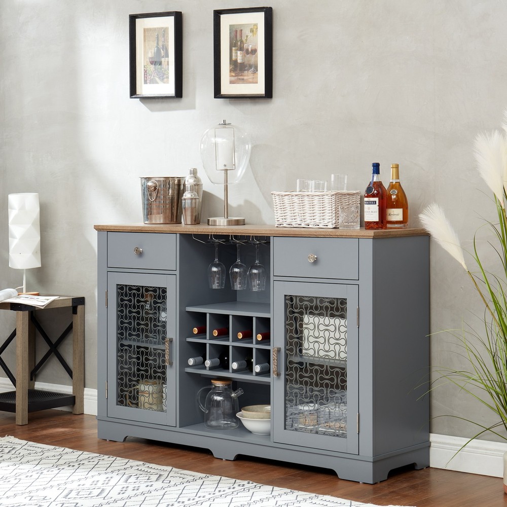 Modern Farmhouse Buffet Cabinet, Sideboard with 2 Drawers