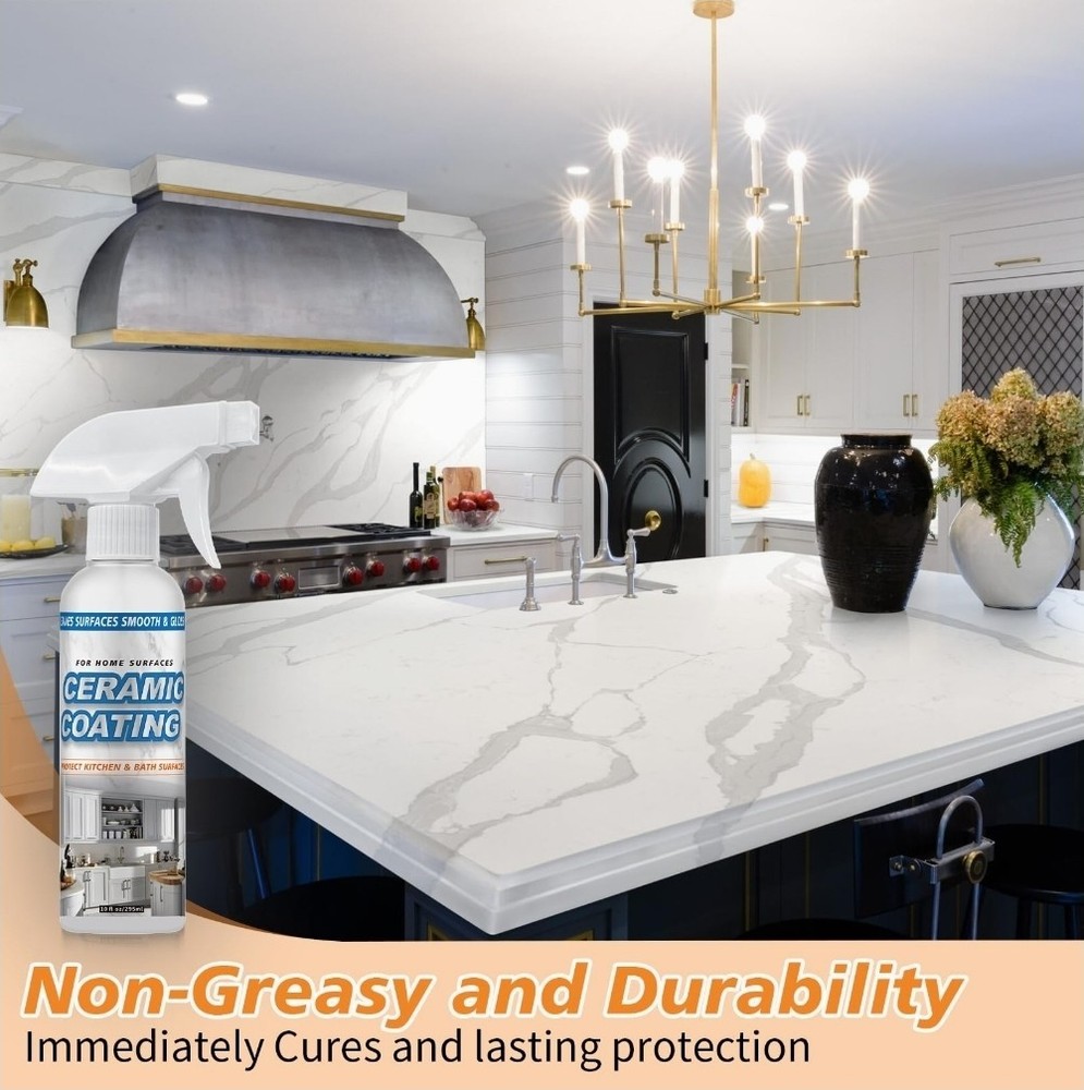 Ceramic Coating Spray Kit Seal & Protect Kitchen & Bath Surfaces 3 Bottles