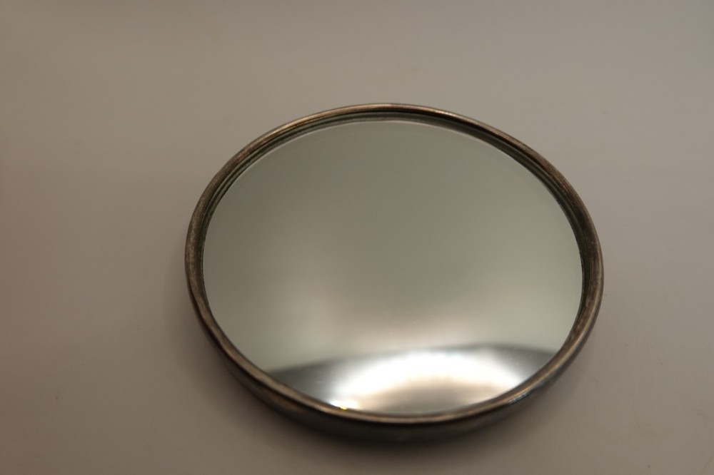 Vintage Gorham Silverplate Repousse Rose Compact Mirror YC-351