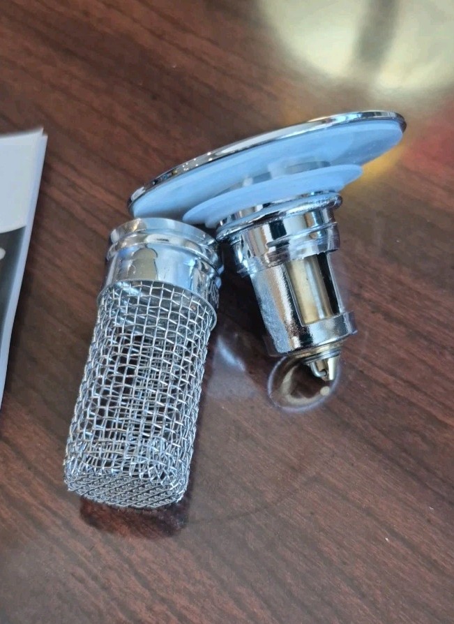 Stainless Steel Bathroom Sink Stopper & Strainer Spring Loaded Rustproof