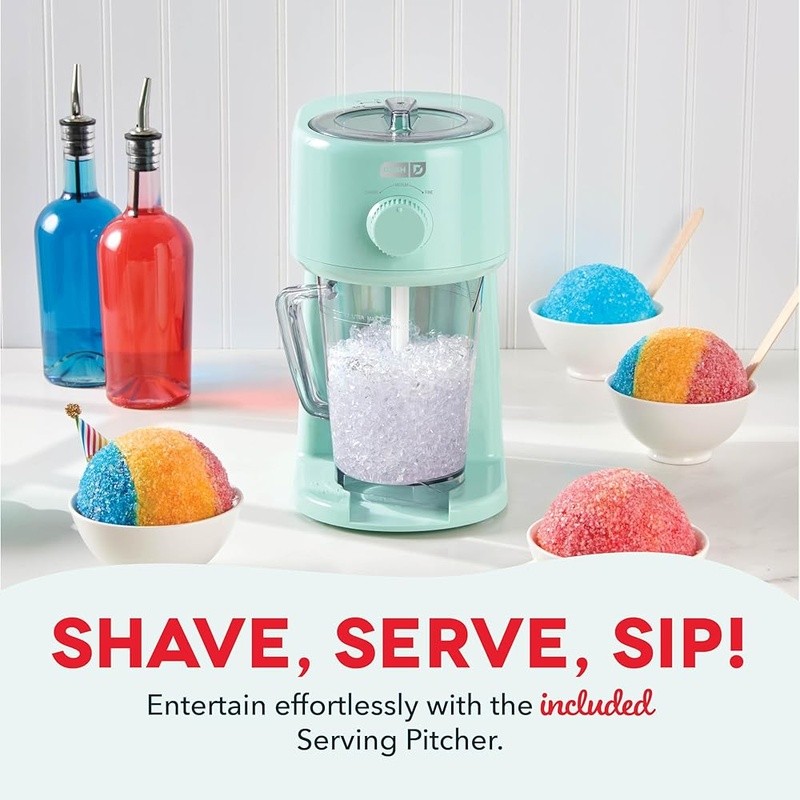 Shaved Ice Maker Snow Cone Machine W/ Serving Pitcher Adjustable Blades New