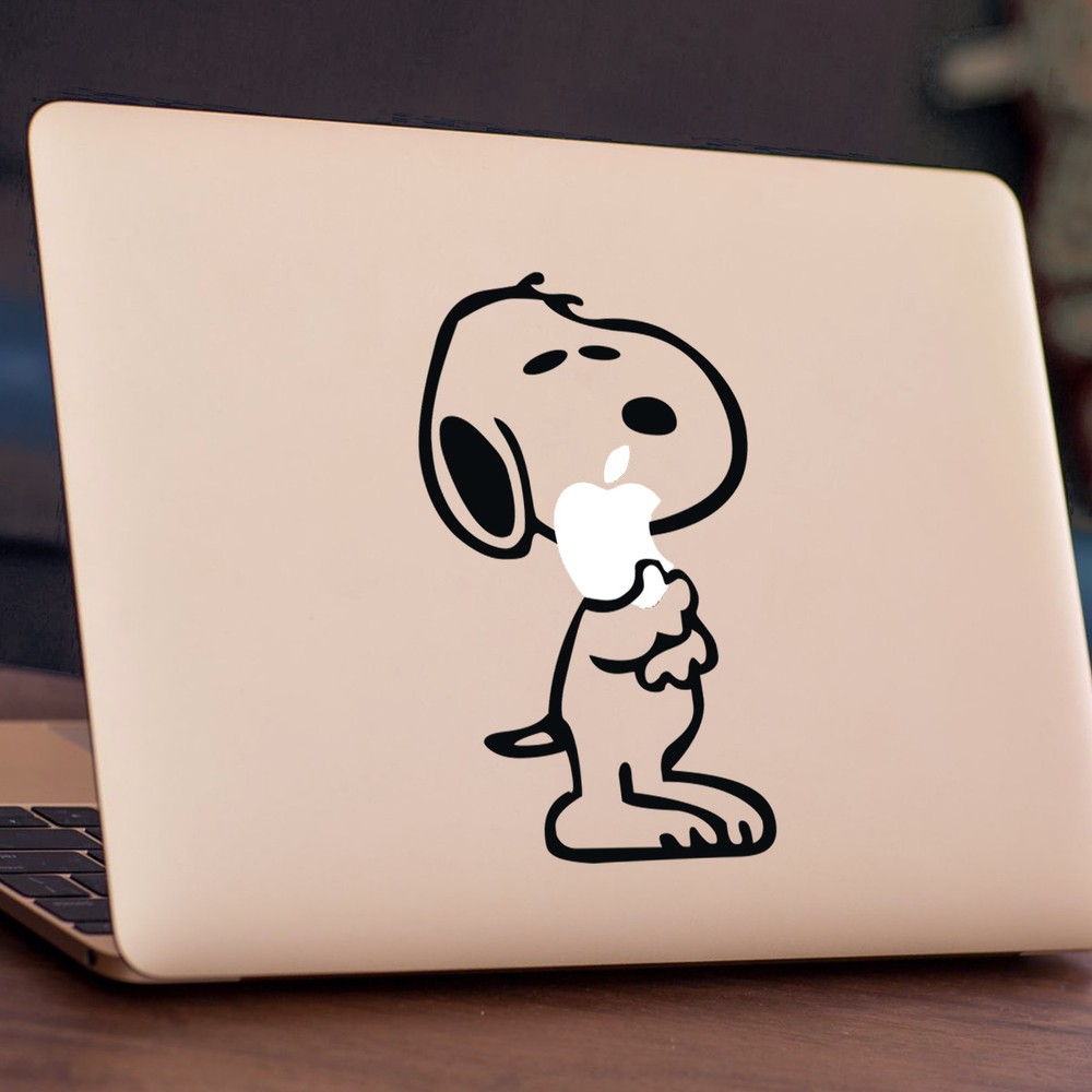 SNOOPY CUDDLE Apple MacBook Decal Sticker fits all MacBook models