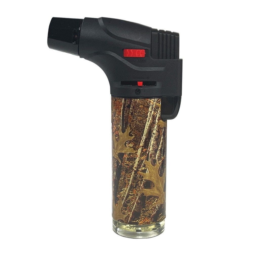 12 Pack Jumbo 4" Single Jet Flame Torch Gun Lighter Refillable Lockable Camo 2