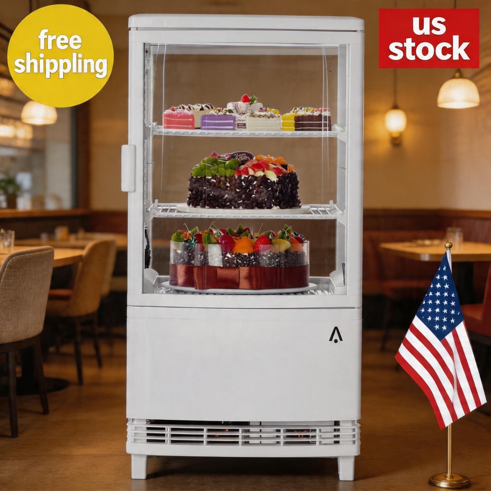 Display Refrigerator, 2.0 Cu.Ft Refrigerated Display Case Countertop Commercial