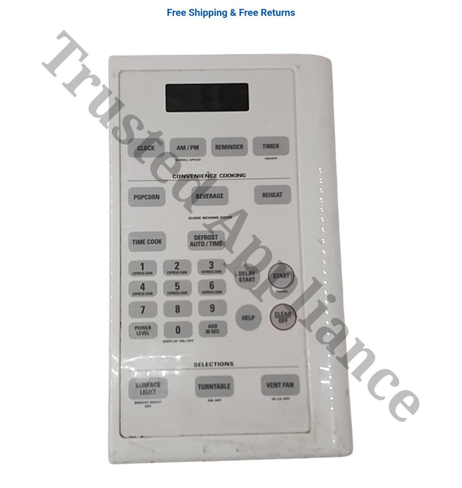 GE Microwave Control Panel Console WB07X10736 WHITE