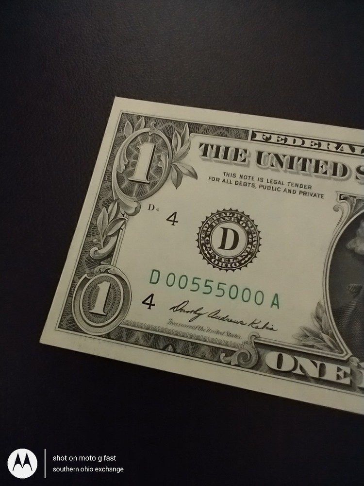 *Rare* 1969-B Gem Unc Binary Low Serial Crisp US Note With Ink Smudge Nice*