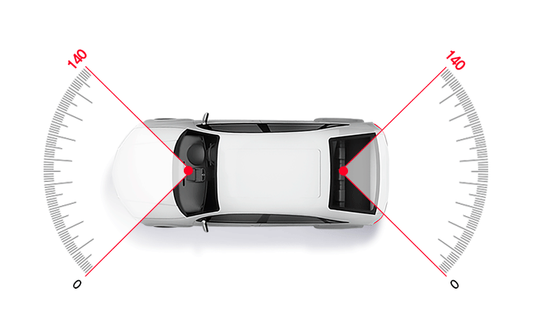 G6 Gnet Dashcam - 2CH (forward & rear recording) including 32GB micro SD card