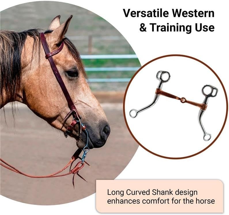 Western Tom Thumb Snaffle Bit 5"(Long Curved Shank)
