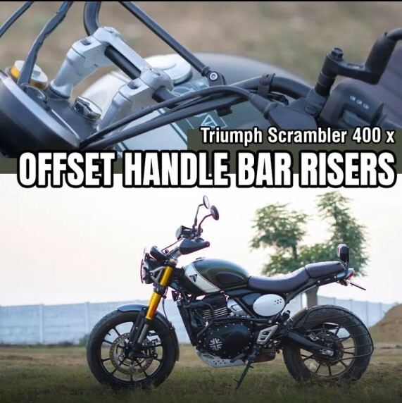 Fit For Triumph Scrambler 400X Offset Handlebar Riser Silver