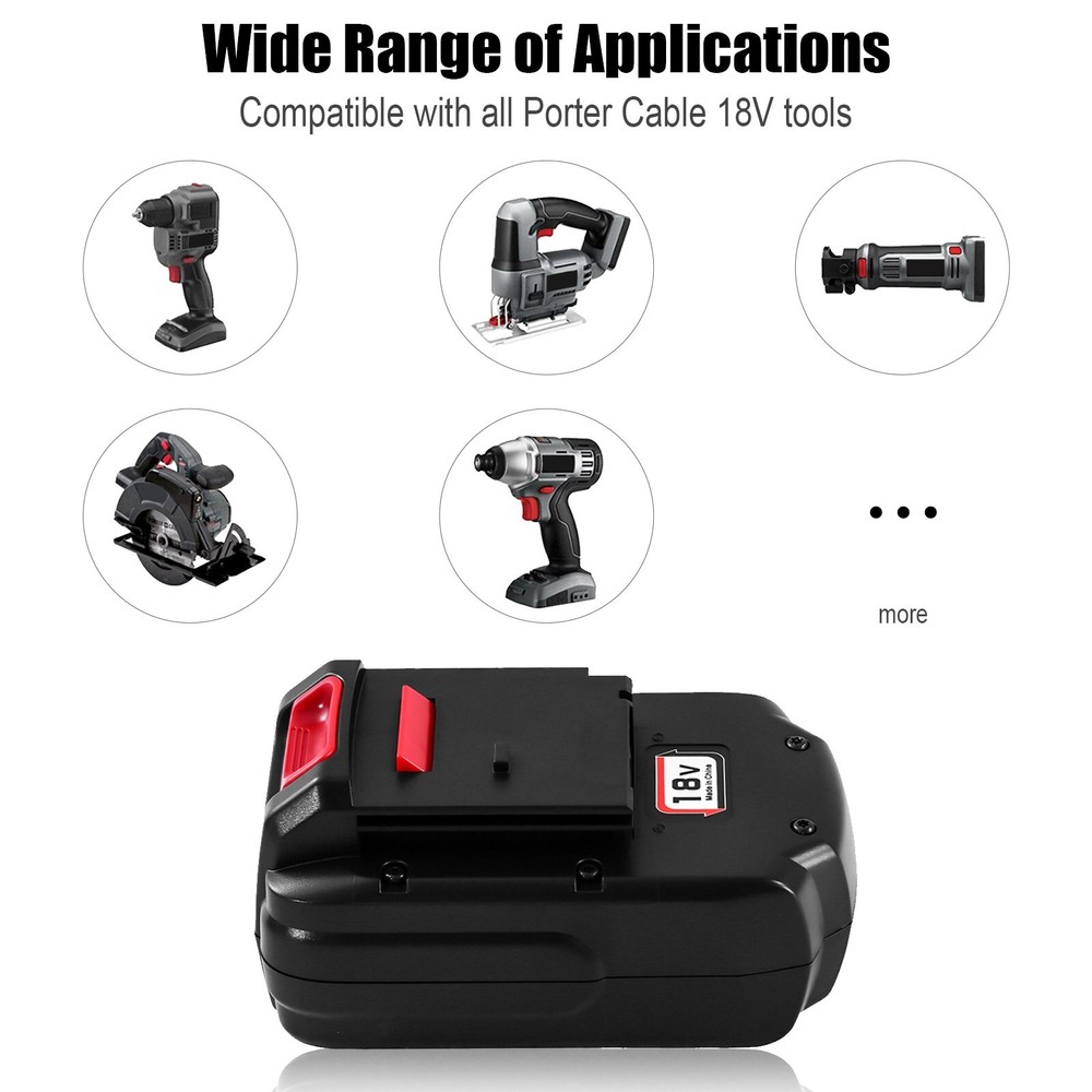 2Pack 18V 4.5Ah Replace Battery for Porter Cable PC18B 18-Volt Cordless Tools