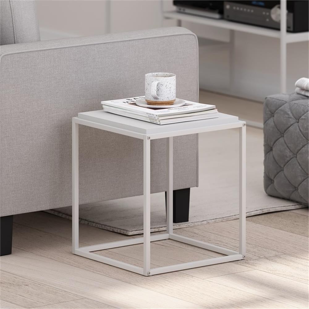 Pemberly Row Modern Stackable Shelf in 1-Tier in Solid White