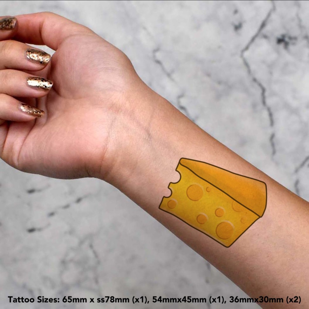 4 x 'Cheese' Temporary Tattoos / Transfers (TO00014442)