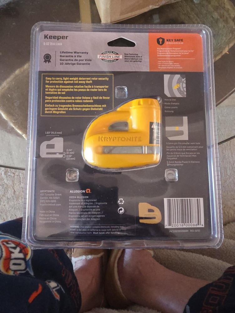 Kryptonite 000884 Keeper Disc Lock New