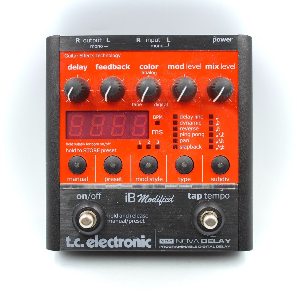 TC Electronic ND-1 Nova Delay iB Modified With Power Supply Guitar Effect Pedal