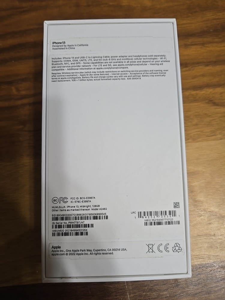 iPhone 13 Black Box Only Empty Box BLACK