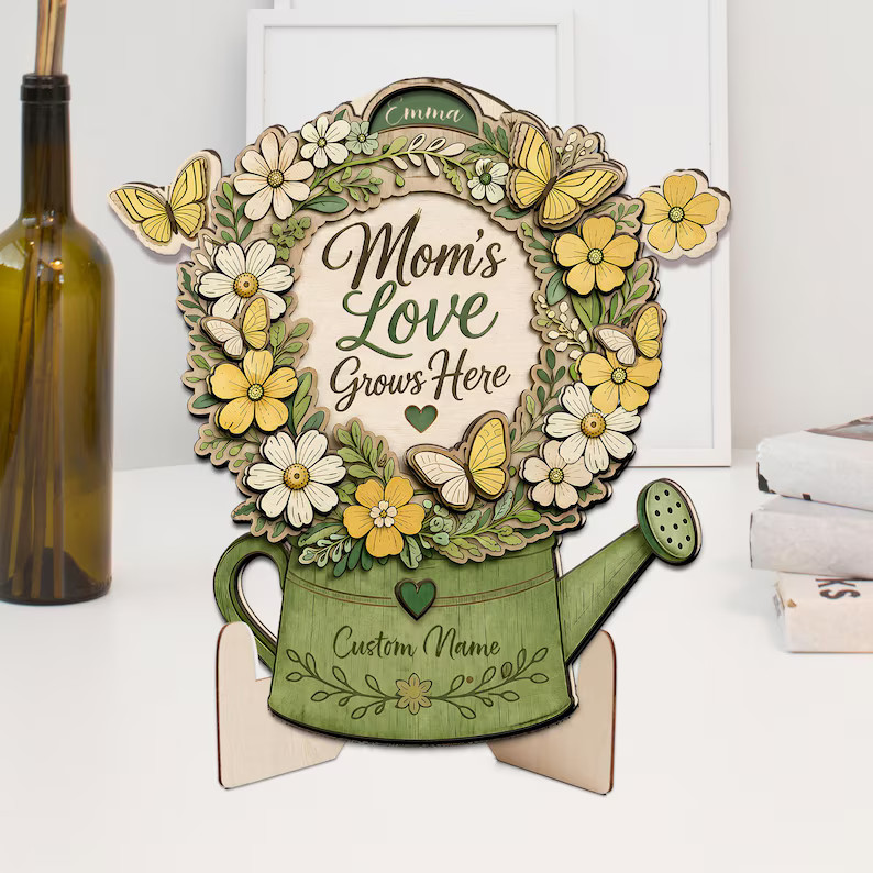 Unique Personalized Mom Gift Wall Sign with Rope