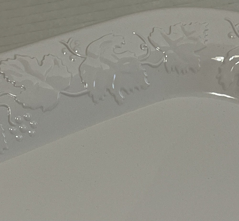 Corning Vineyard H 15” Rectangular Serving Platter 15" x 11.75” White Made USA