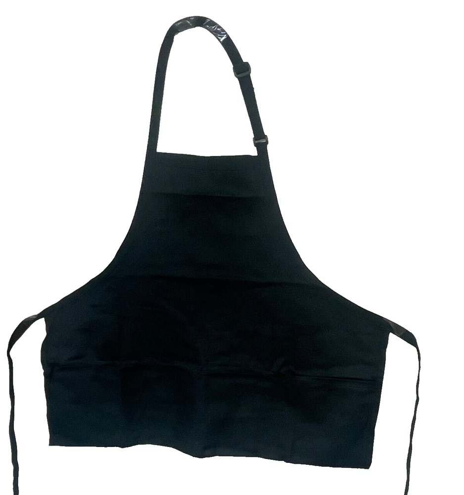 Uncommon Threads Unisex Adjustable With 3-Pocket Restaurant Bib Apron-Black