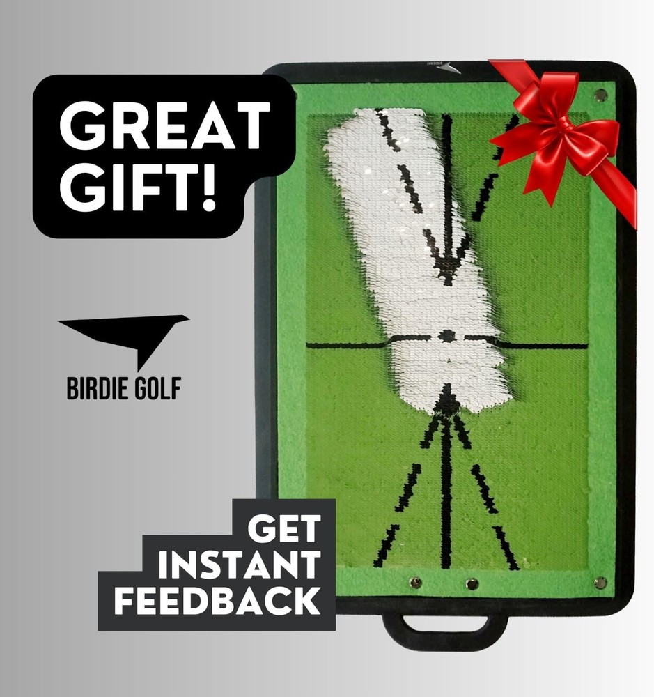 Portable Birdie Mat Pro - Analyze Golf Swing Path & Impact, 19.25" Training Aid