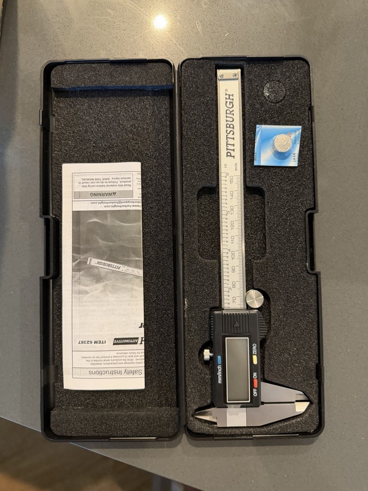 Digital Caliper 6 inch with Case & Battery