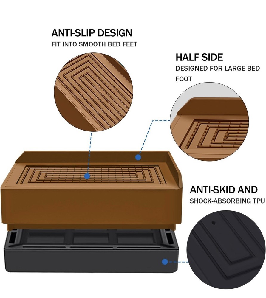 Furniture Risers Rectangle Adjustable Risers Blocks for Bed Sofa Table and Co...