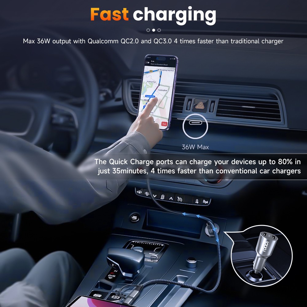 IC1-AA Car Cigarette Lighter Socket Splitter Dual USB Charger Adapter Bluetooth