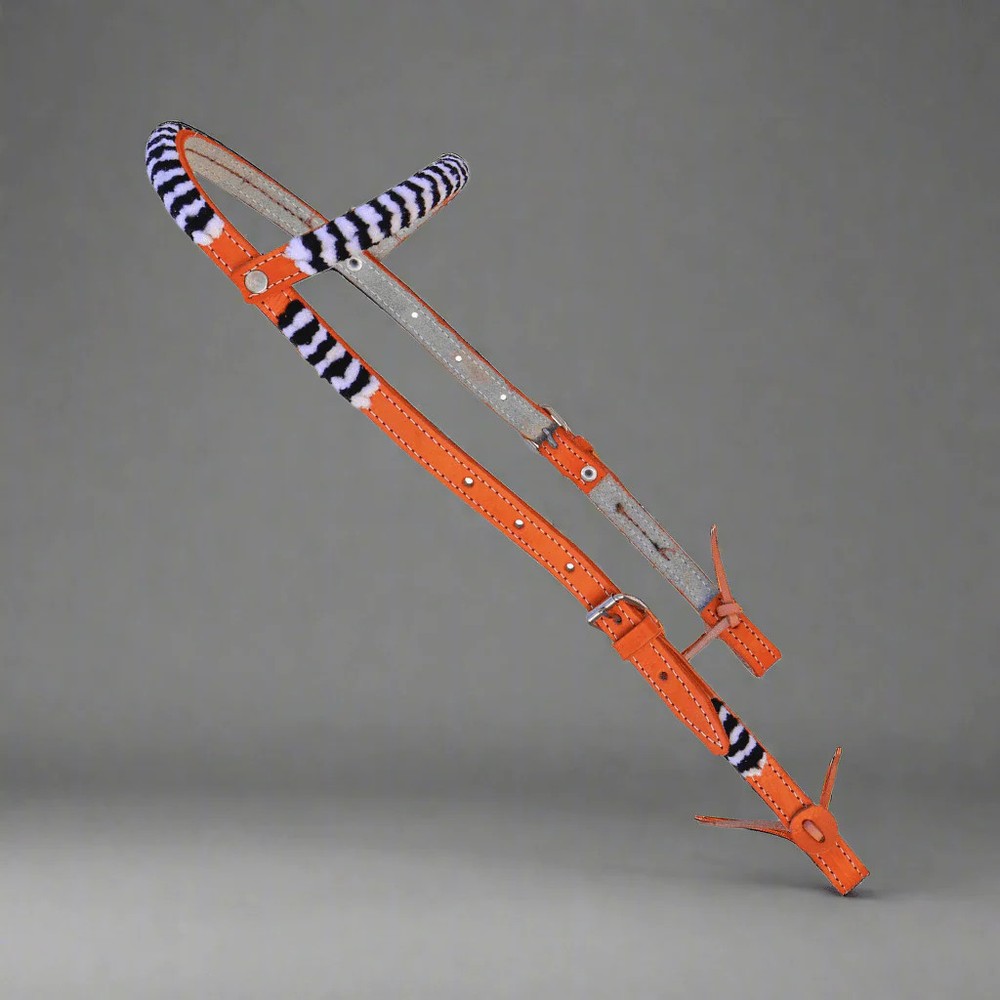 Chomite Charro Orange Cabezada Chomiteada Headstall