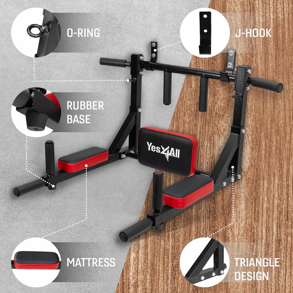Yes4All Multifunctional Wall A. Mounted Pull Up Bar