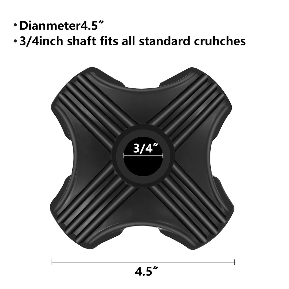 Cane Tip Self Standing 3/4 inch Quad Rubber Replacement for Walking Canes St...