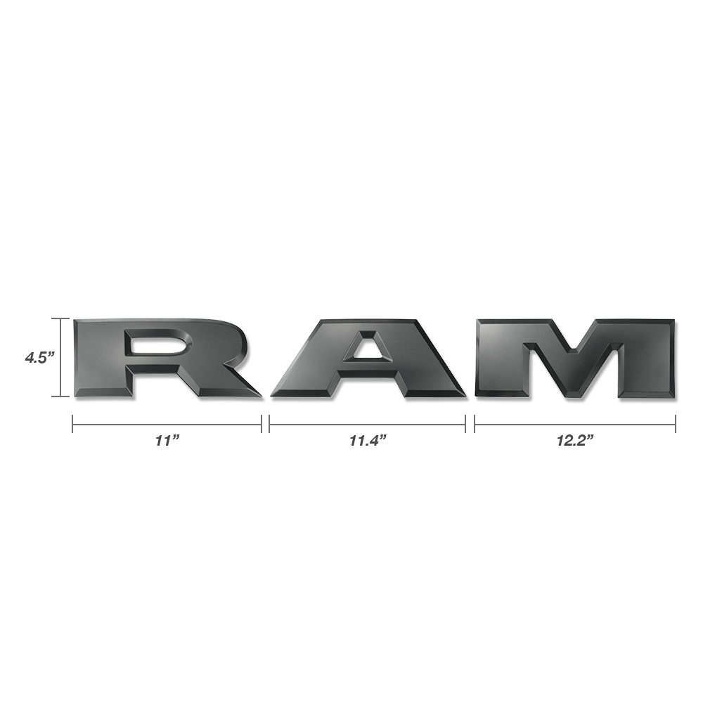 For RAM 2014 & up Black 3D Tailgate Letters Decal Inserts