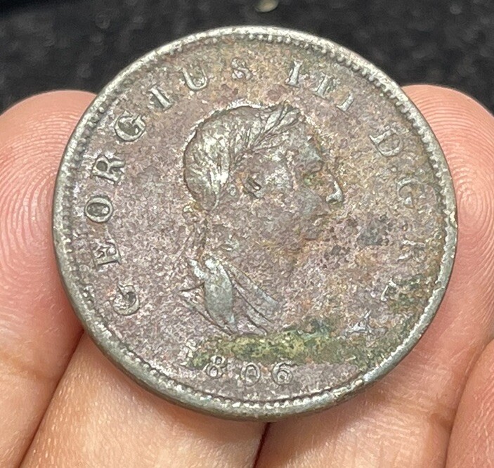 1806 Great Britain Half Penny Coin Low Grade