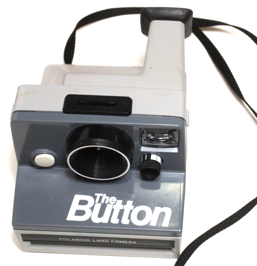 POLAROID CAMERA-THE BUTTON-TESTED-WITH STRAP