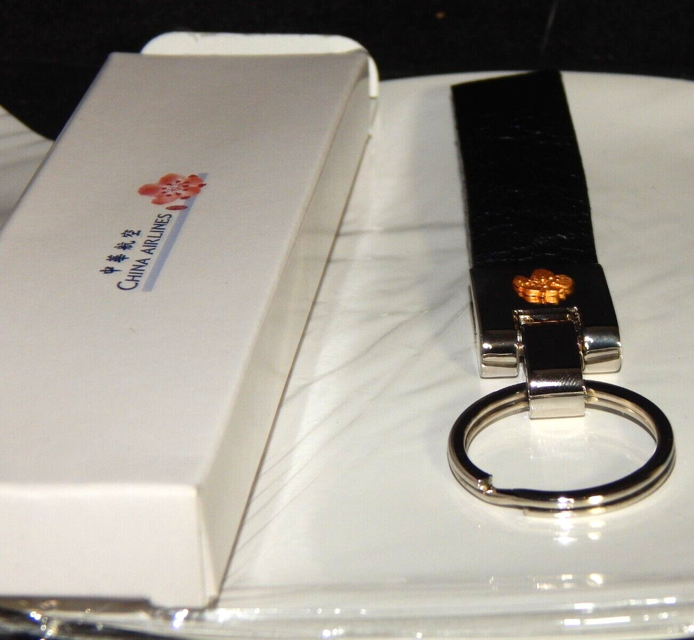 China Airlines Leather Keyring NIB