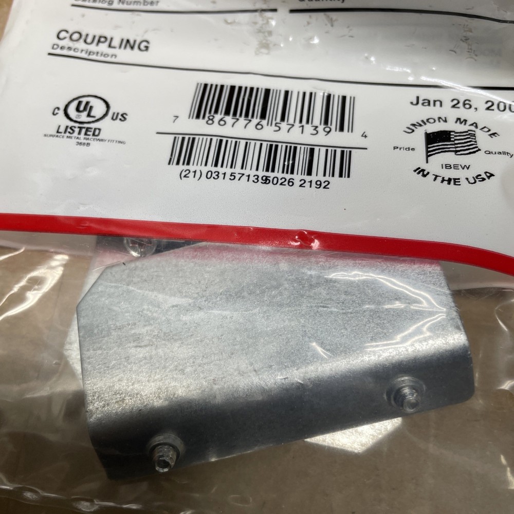 Wiremold 4001A Steel Coupling - New in Package
