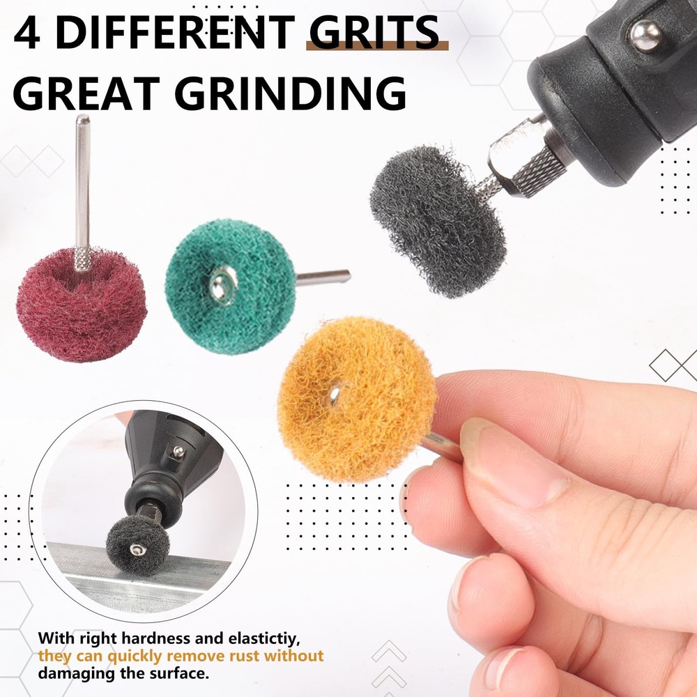 120 PCS Double-Layer Buffing Pads, Multi-Grit Abrasive Wheels (80/150/240/400...