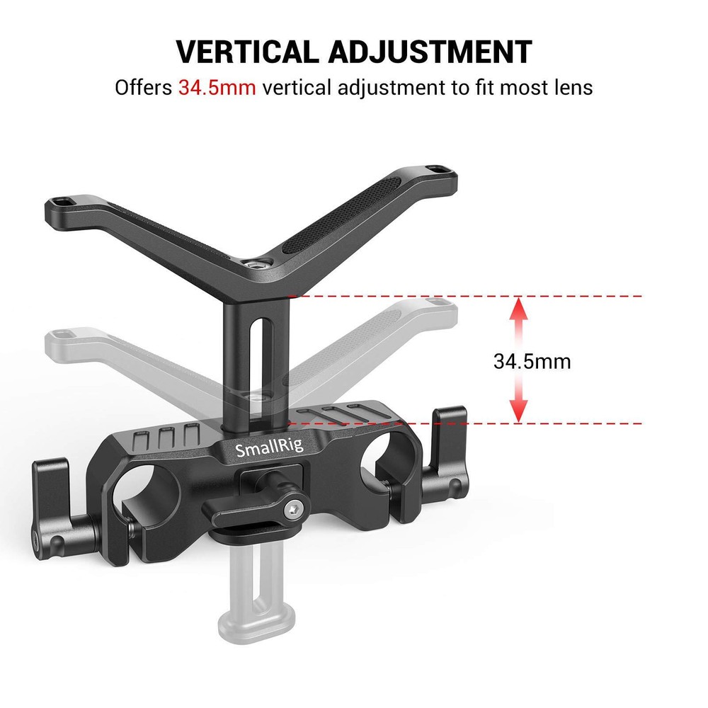 15mm Long Lens Support Bracket Height Adjustable for DSLR Rig