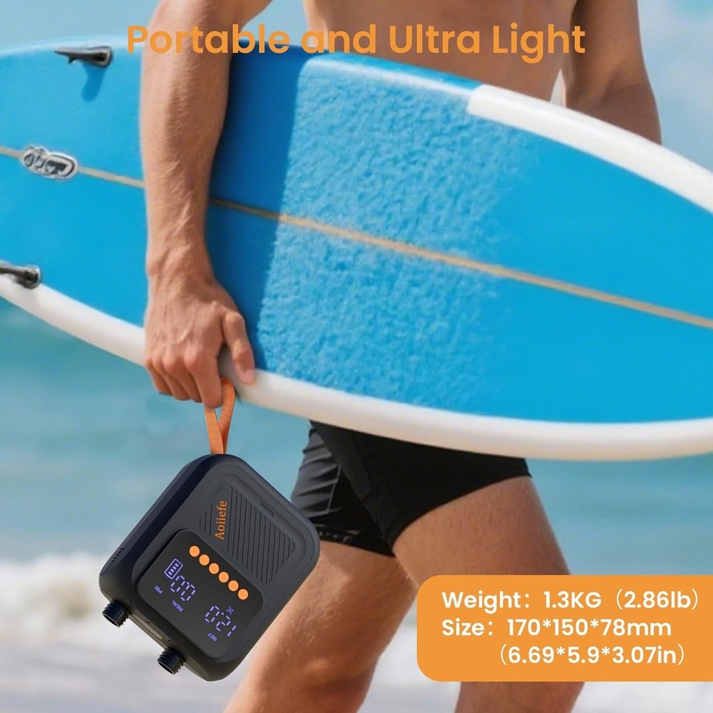 Intelligent Rechargeable SUP Pump with Deflation Function - Fast & Reliable