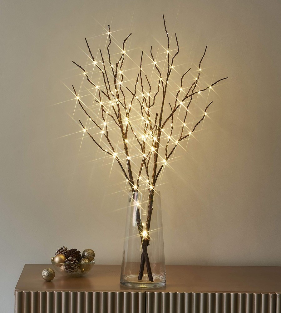 Lighted Brown Willow Branches 32IN 100 with Timer Battery Operated, Tree Bran...