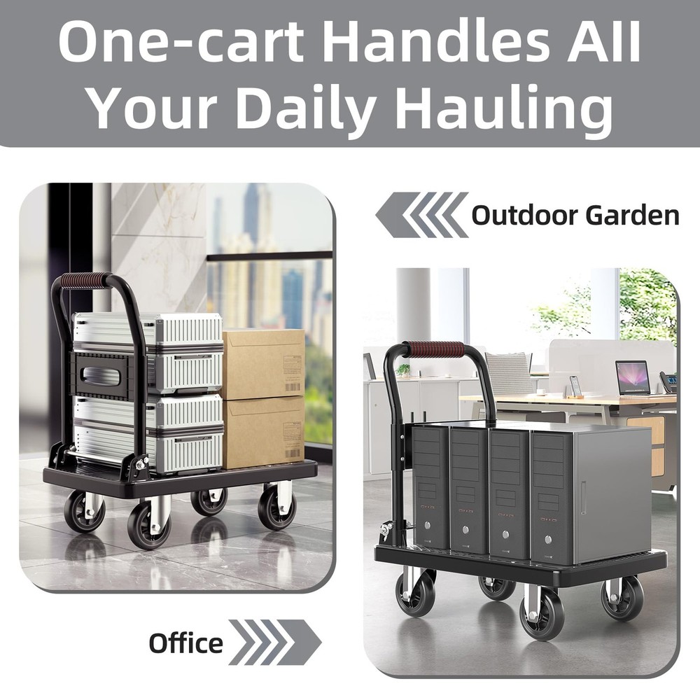 Foldable Push Cart Platform Cart,Moving Platform Hand Truck,Foldable for Easy...