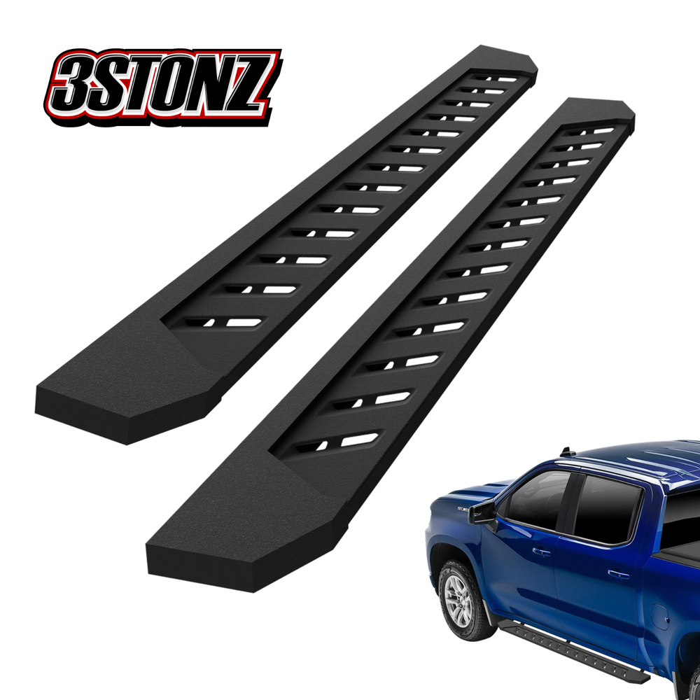 Running board For 19-24 Chevy Silverado 1500 Crew Cab 7" Texture Black Side Step