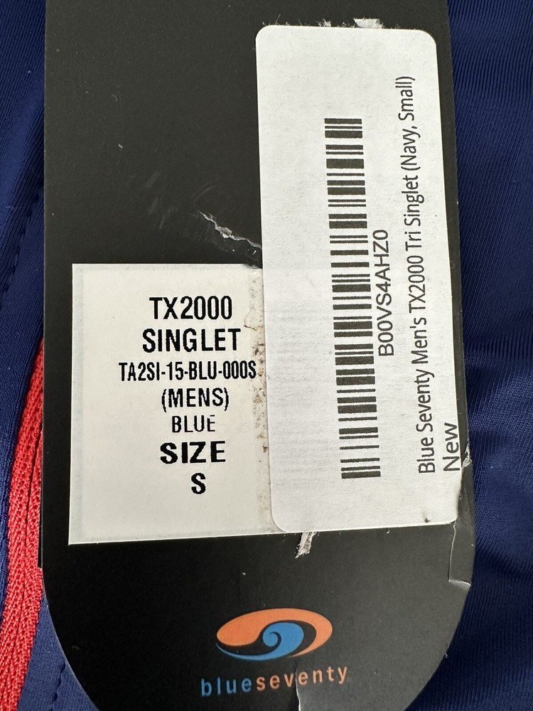 Blueseventy TX2000 Singlet, Mens Small, Blue