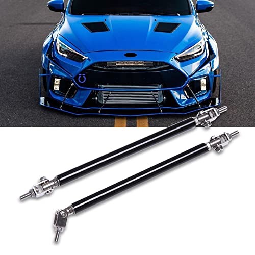 2× Universal Front Bumper Lip Support Adjustable 8"-11" Support Rod Black