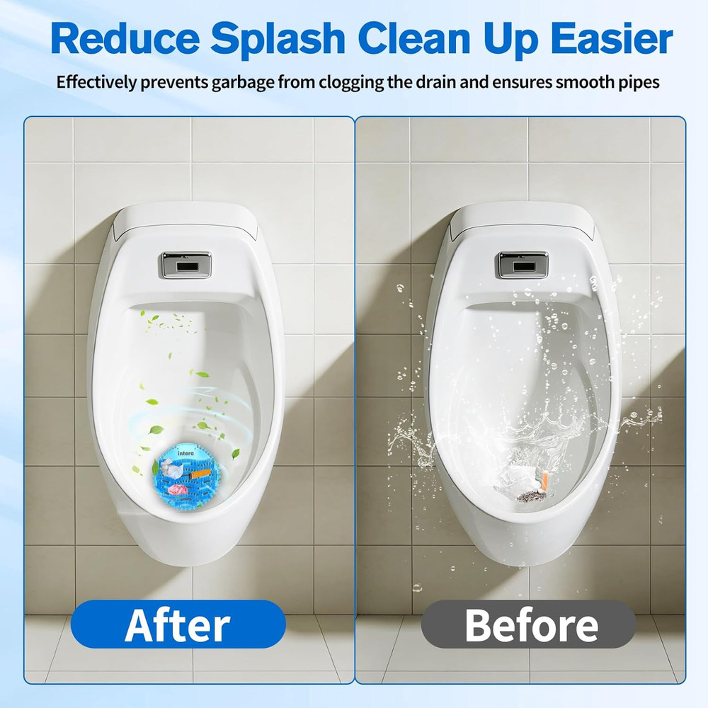 48 PACK Urinal Screen Deodorizer, 3D Wave Anti-Splash Odor Protection Urinal Cak