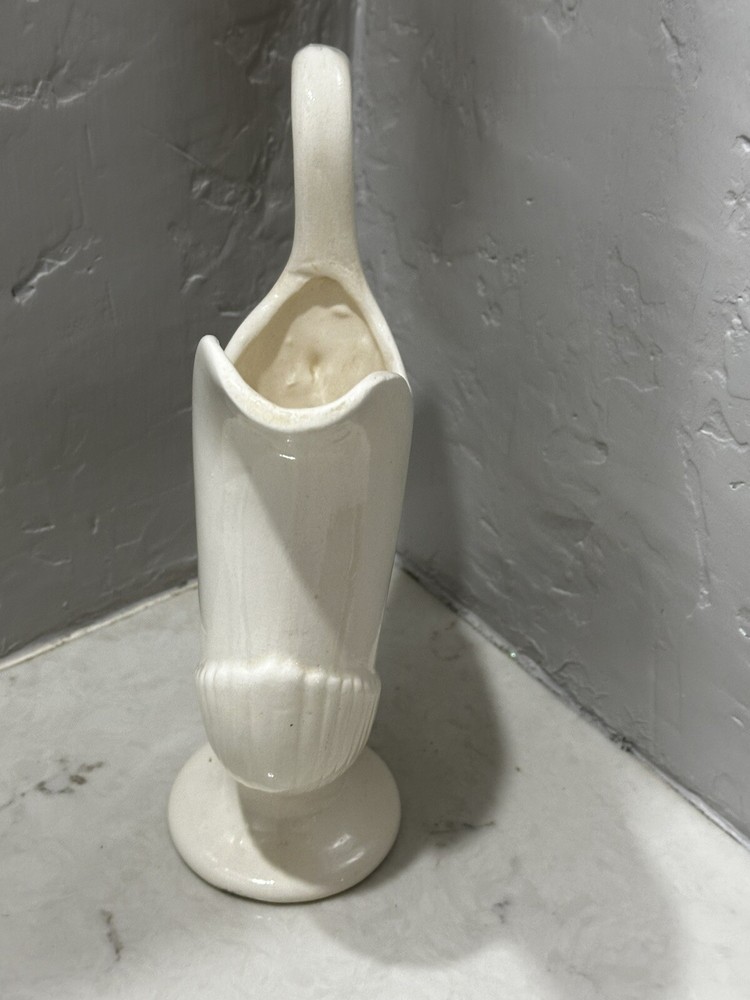 Vintage Hand Signed Vase White 10”