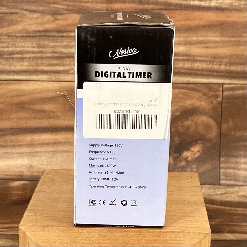 Nosiva 7-Day Digital Programmable Timer Model NDT-01 Energy Efficient New