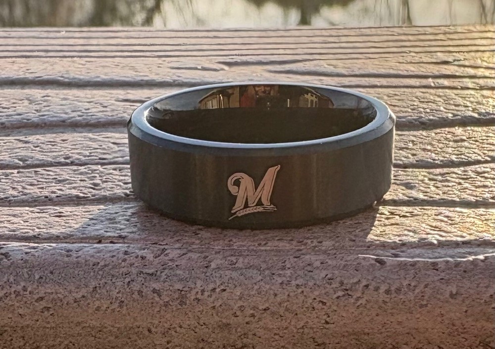 Milwaukee Brewers Mens MLB titanium ring. wedding ring. unique gift