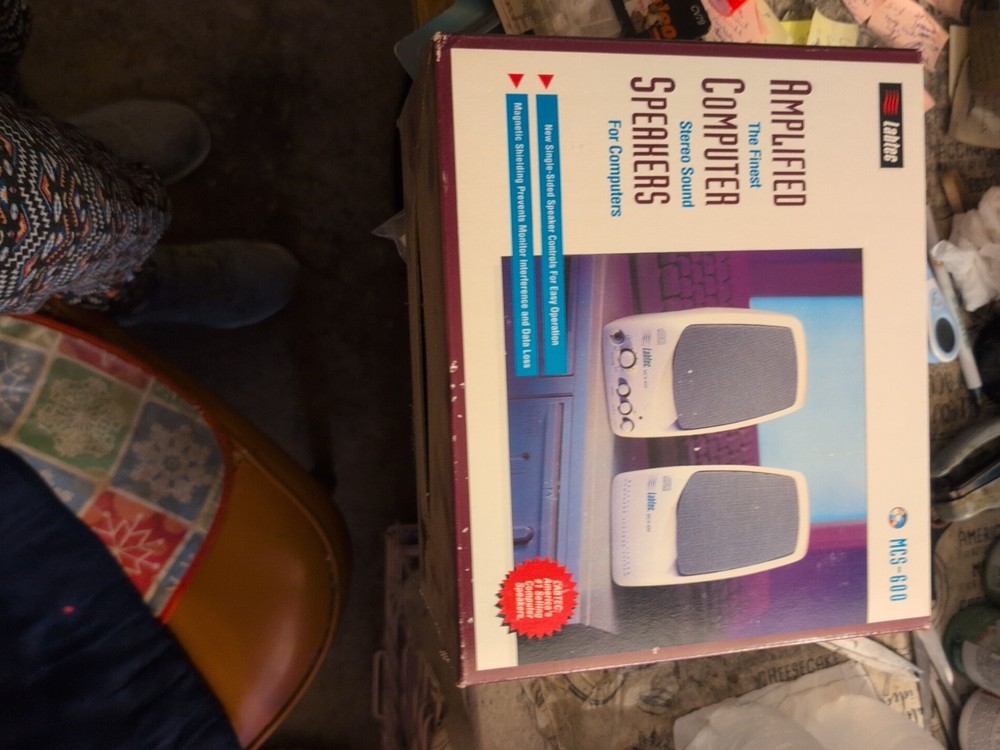 Vintage Labtec Model Mcs-600 Computer Speakers Nib