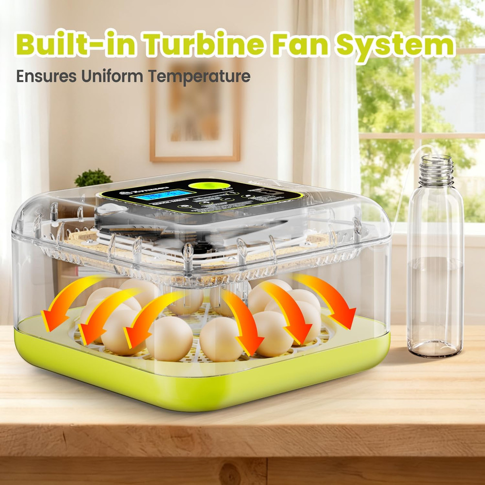 Egg Incubators for Hatching Eggs, 12 Egg Incubator with Automatic Egg Turning an