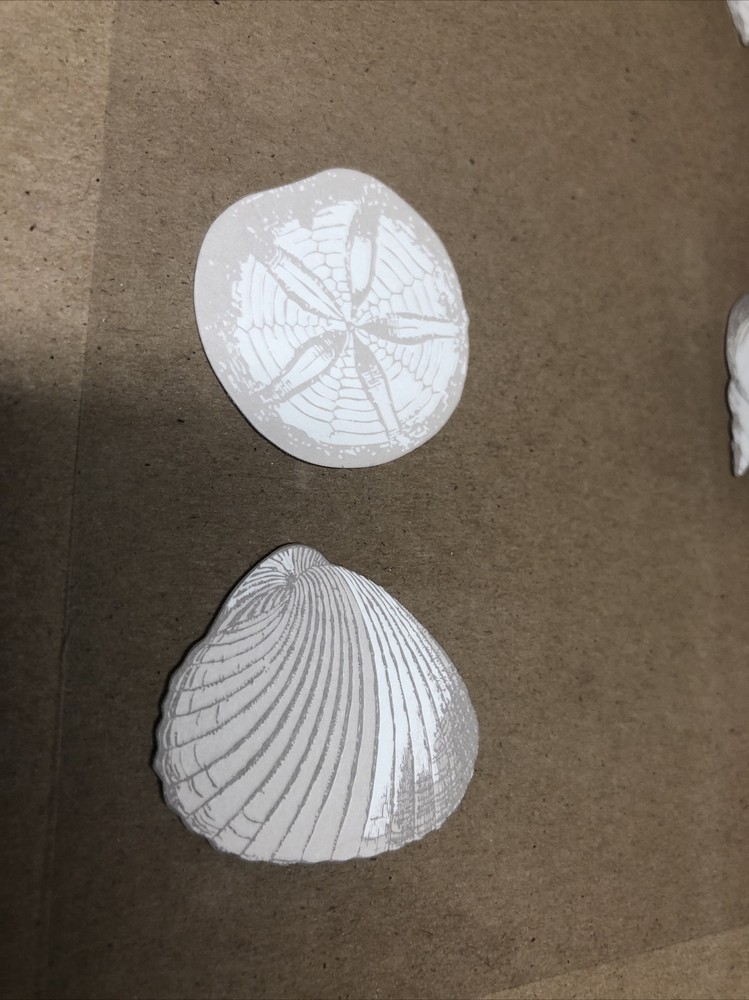 EMBELLISHMENTS-SAND DOLLARS & SHELLS- DIMENSIONAL -6PC SET